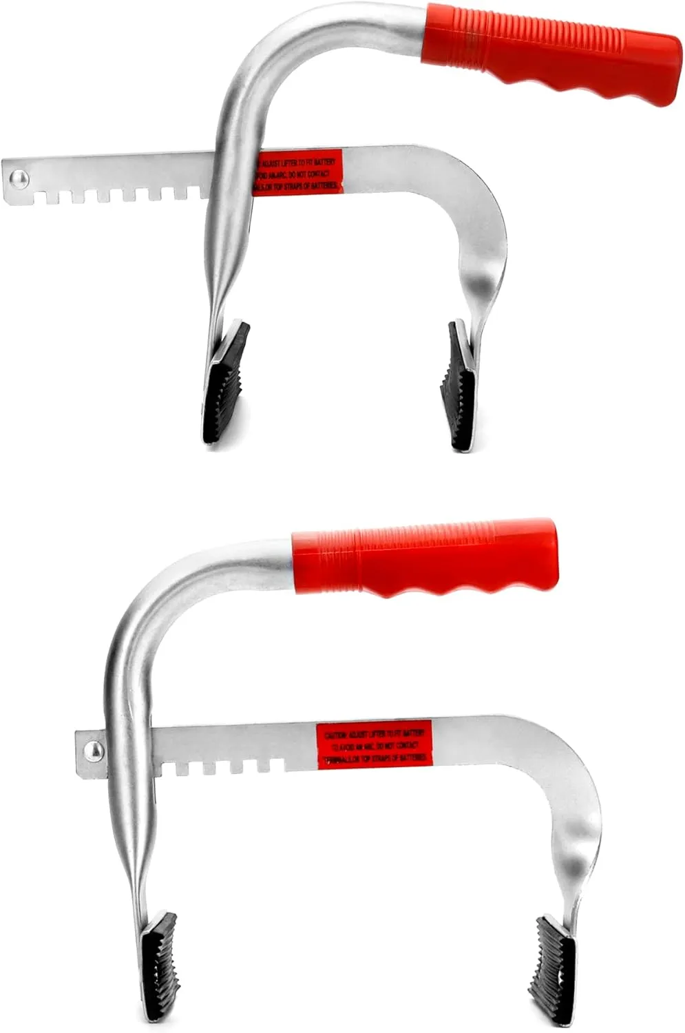 QWORK Battery Carrier, Battery Rack with Pads, Adjustable from 5" to 7", for Lifting and Carrying Batteries, 2 Pack
