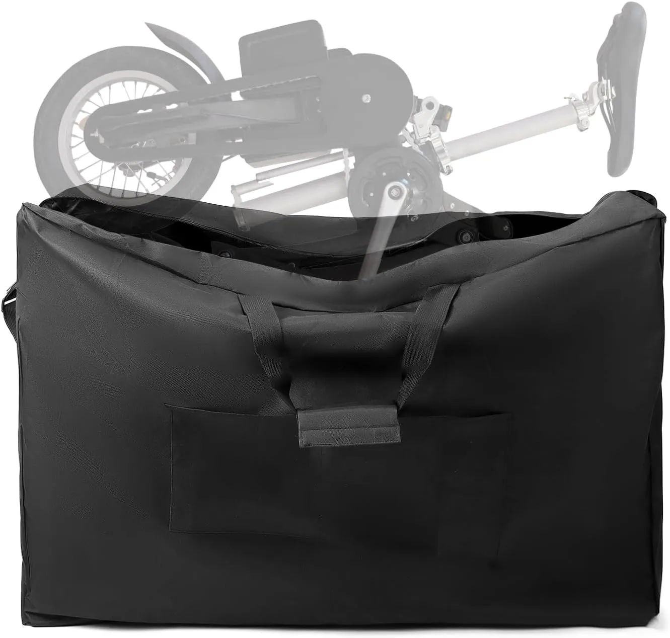 QWORK Carry & Travel Bag for Rollator Walkers & Transport Chairs, Waterproof Cover Carrier with Padded Straps & Large Pockets, Carrier Accessory for Car Travel