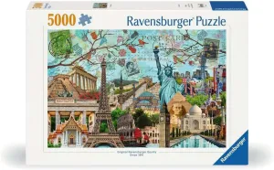 Ravensburger Big City Collage Jigsaw Puzzle - 5000 Piece Challenge | Handcrafted Tooling | Durable Blueboard | Perfect Interlocking Fit | Ideal for Adult Puzzlers