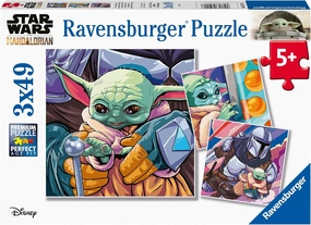 Ravensburger Star Wars The Mandalorian: Grogu Moments - 3 x 49 Piece Kids Jigsaw Puzzle Set | Unique & Interlocking Pieces | Builds Problem-Solving Skills | FSC-Certified Materials