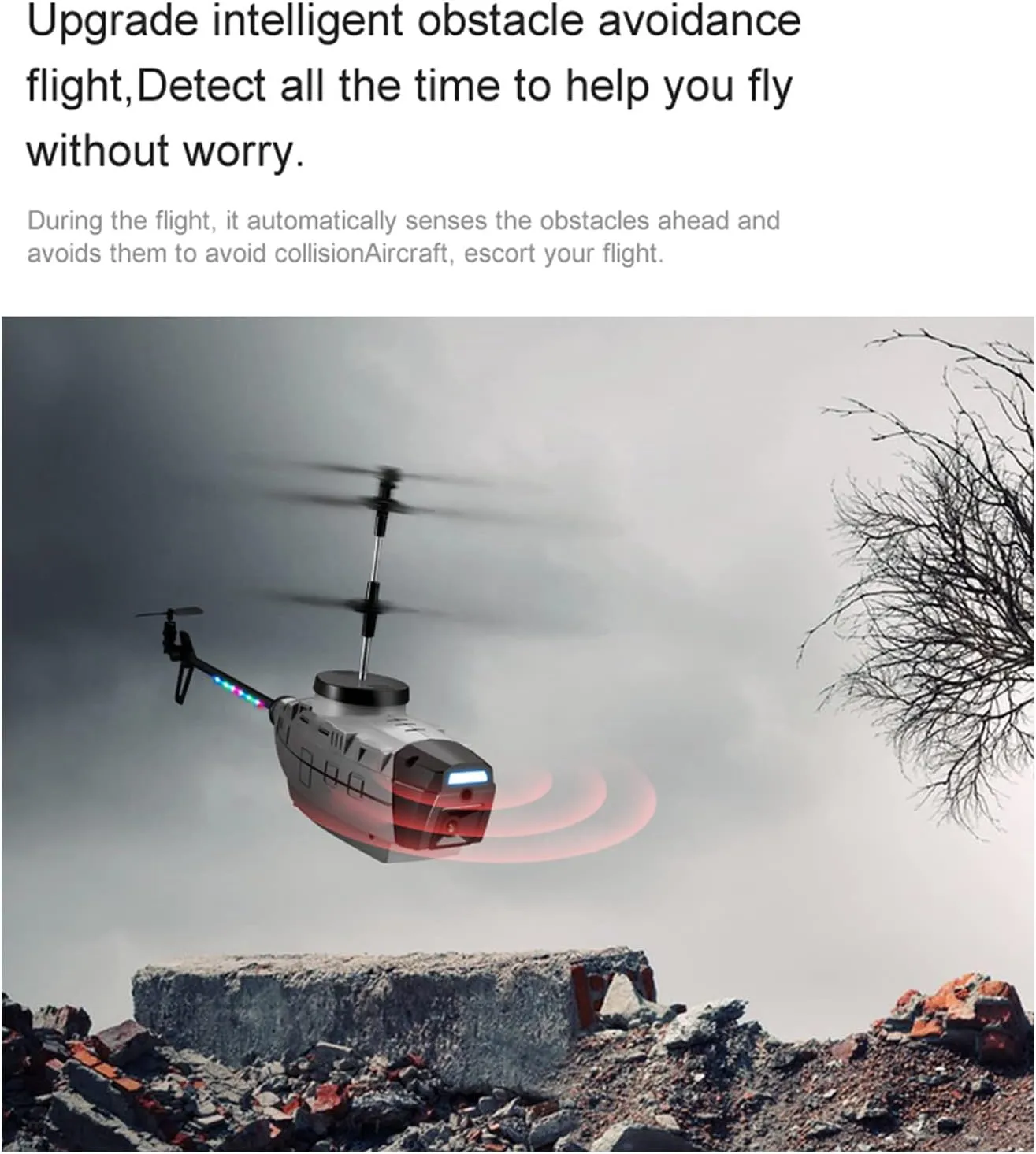 RC Helicopter, 4K Dual Camera HD Aerial Photography Toy Remote Control Helicopter RC Flight for Boys Adults Gift, 80-100m Flight Altitude (2 Batteries)