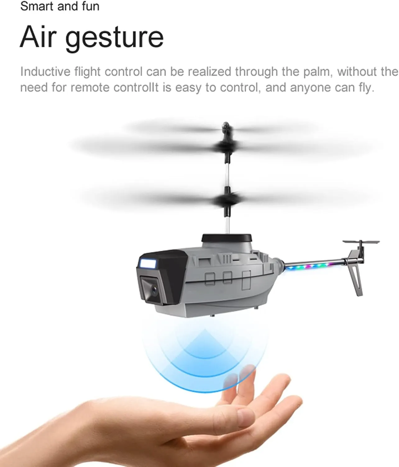 RC Helicopter, 4K Dual Camera HD Aerial Photography Toy Remote Control Helicopter RC Flight for Boys Adults Gift, 80-100m Flight Altitude (2 Batteries)