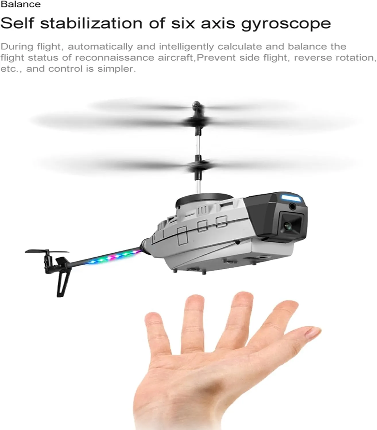 RC Helicopter, 4K Dual Camera HD Aerial Photography Toy Remote Control Helicopter RC Flight for Boys Adults Gift, 80-100m Flight Altitude (2 Batteries)