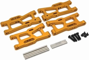 RC Car Upgrade Part for Wltoys 144001 144010 144016 144018 124007 124008 124016 124018 124019 Metal Front and Rear Suspension Arm RC Car Upgrade Parts(Yellow)