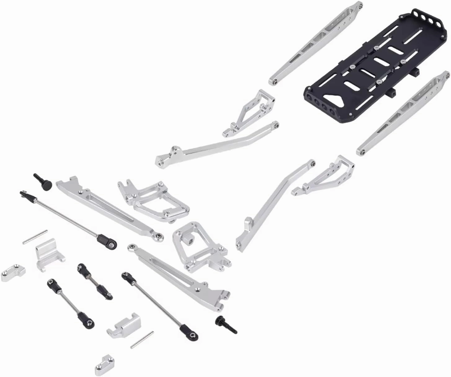 Rc Front Rear Axle for Axial for SCX10 90046 90047 1/10 RC Car Crawler Axle Upgrade Part Twin I-Beam 2WD Pre-Runner Aluminum Suspension Conversion Kit(Silver)