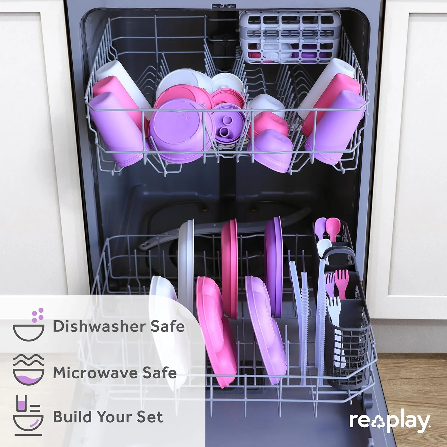 Re-Play Sippy Cups for Toddlers - 10 Oz. Reusable Spill Proof Cups for Kids, Dishwasher/Microwave Safe - Made in USA - Set of 3-3.13" x 6.25" - Mermaid
