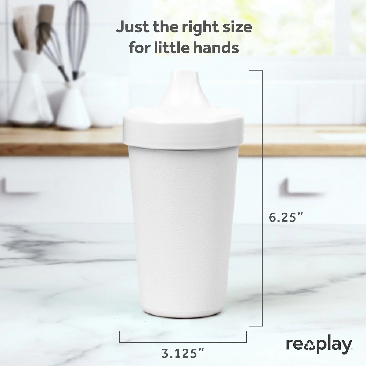 Re-Play Sippy Cups for Toddlers - 10 Oz. Reusable Spill Proof Cups for Kids, Dishwasher/Microwave Safe - Made in USA - Set of 3-3.13" x 6.25" - Berry