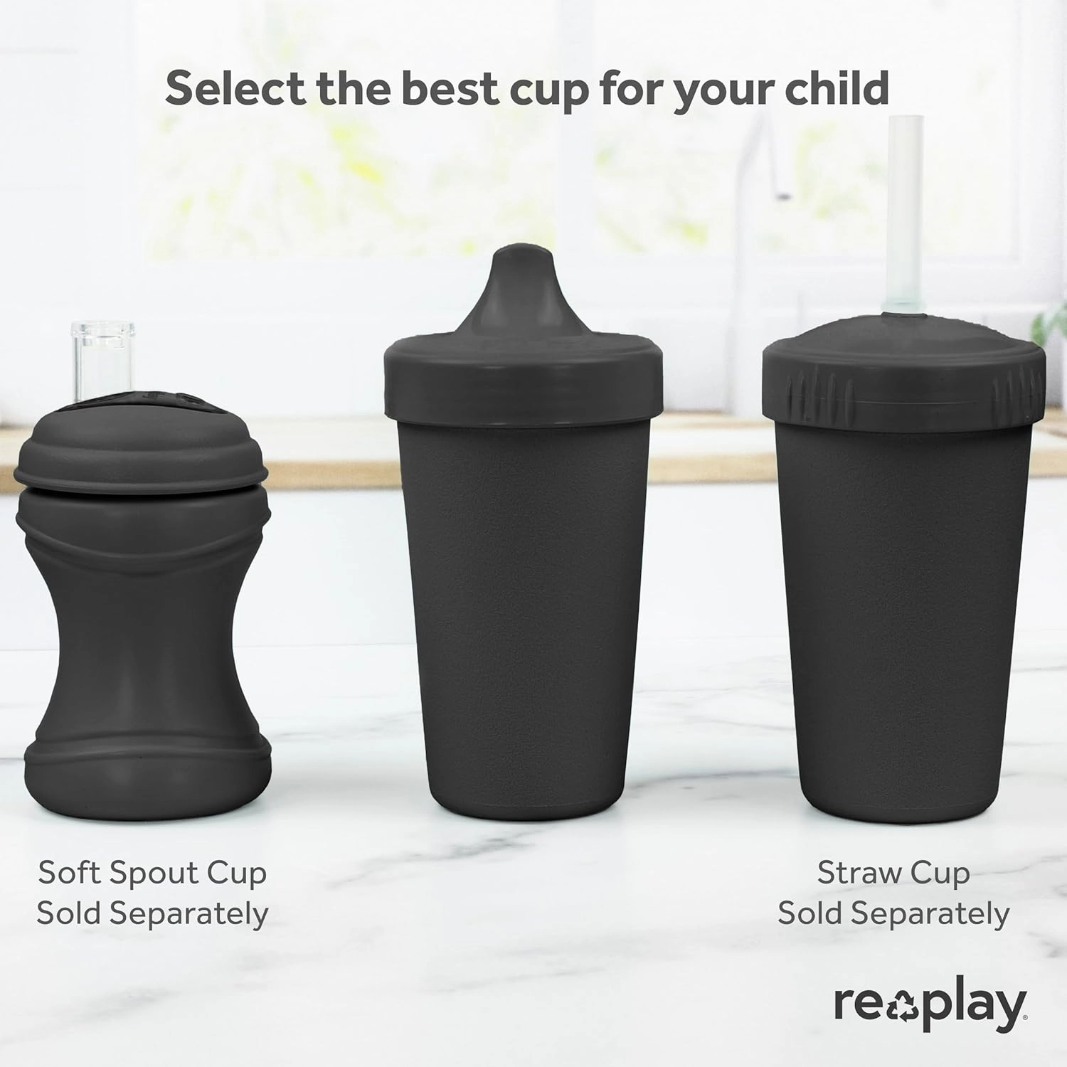 Re-Play Sippy Cups for Toddlers - 10 Oz. Reusable Spill Proof Cups for Kids, Dishwasher/Microwave Safe - Made in USA - Set of 4-3.13" x 6.25" - Christmas