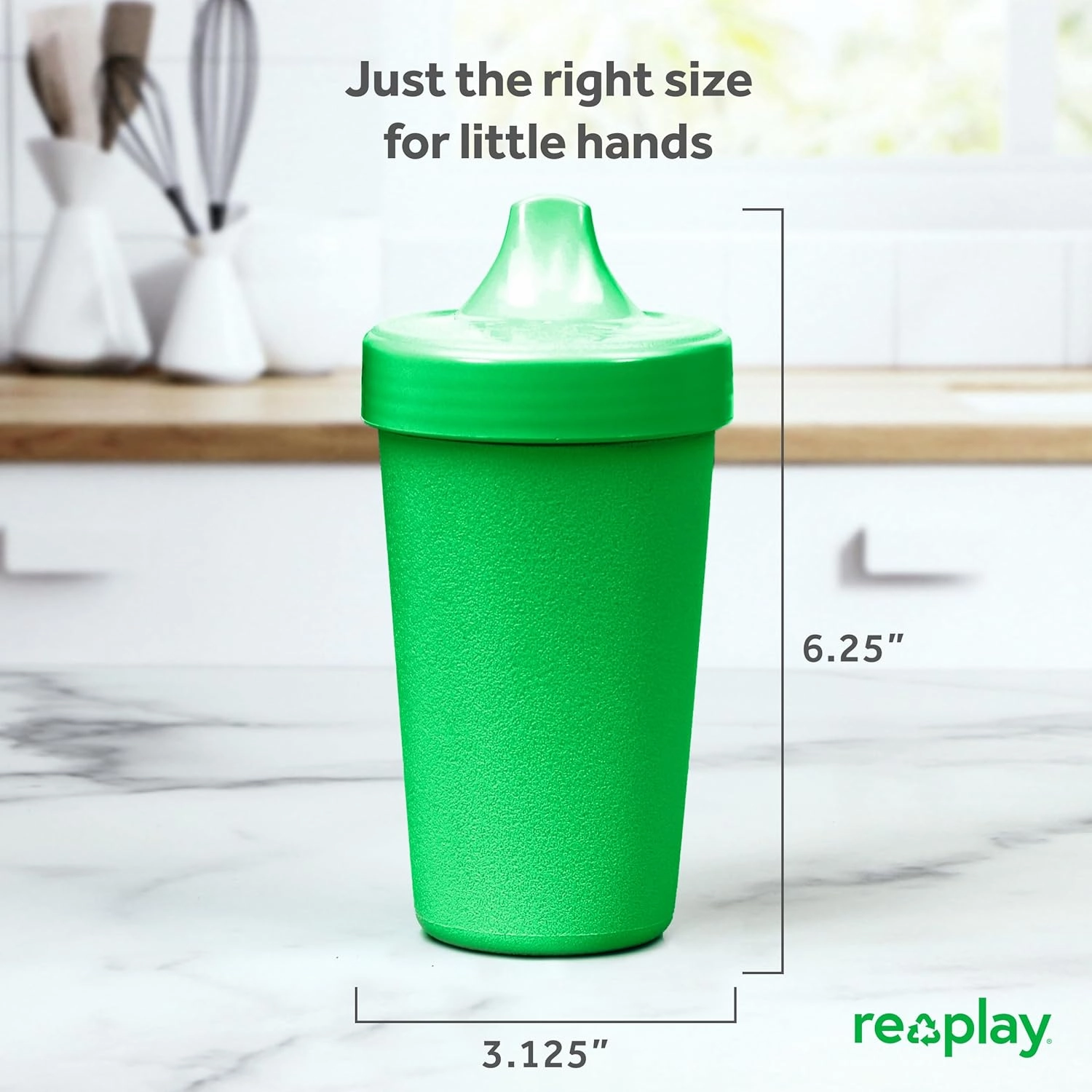 Re-Play Sippy Cups for Toddlers - 10 Oz. Reusable Spill Proof Cups for Kids, Dishwasher/Microwave Safe - Made in USA - Set of 4-3.13" x 6.25" - Christmas