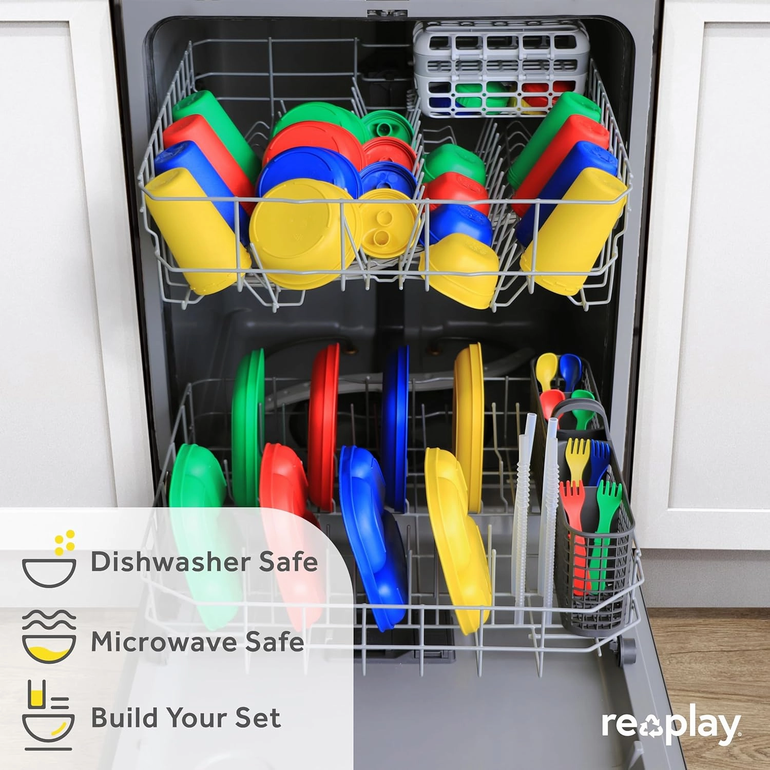 Re-Play Sippy Cups for Toddlers - 10 Oz. Reusable Spill Proof Cups for Kids, Dishwasher/Microwave Safe - Made in USA - Set of 4-3.13" x 6.25" - Citrus