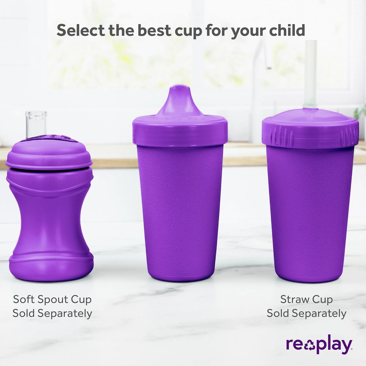 Re-Play Sippy Cups for Toddlers - 10 Oz. Reusable Spill Proof Cups for Kids, Dishwasher/Microwave Safe - Made in USA - Set of 4-3.13" x 6.25" - Princess