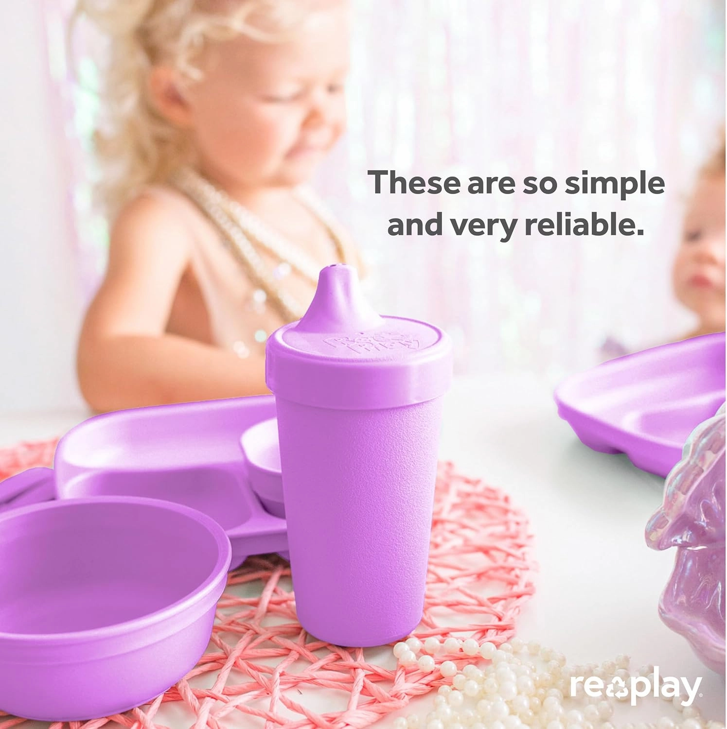 Re-Play Sippy Cups for Toddlers - 10 Oz. Reusable Spill Proof Cups for Kids, Dishwasher/Microwave Safe - Made in USA - Set of 4-3.13" x 6.25" - Princess