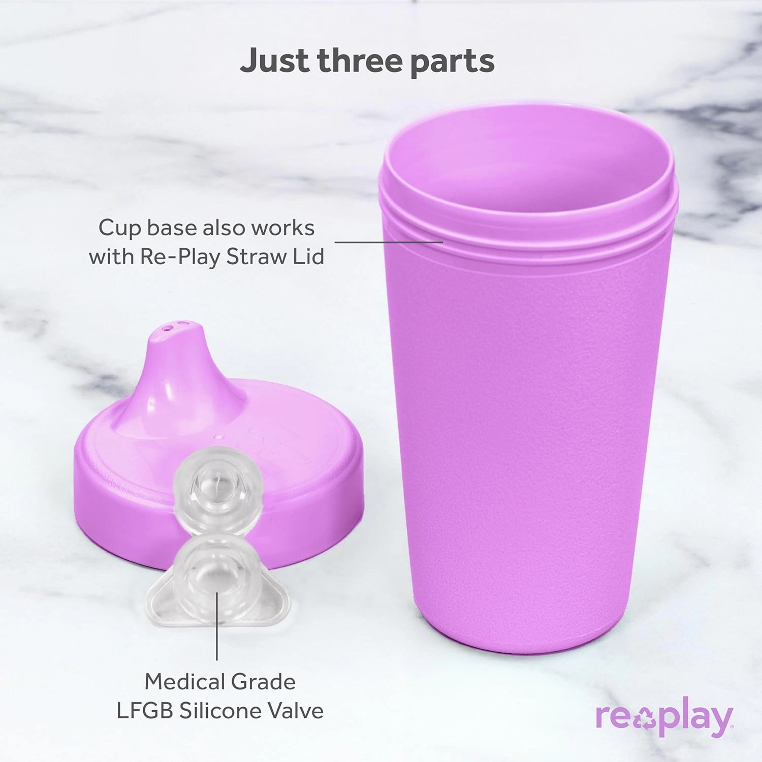 Re-Play Sippy Cups for Toddlers - 10 Oz. Reusable Spill Proof Cups for Kids, Dishwasher/Microwave Safe - Made in USA - Set of 4-3.13" x 6.25" - Princess