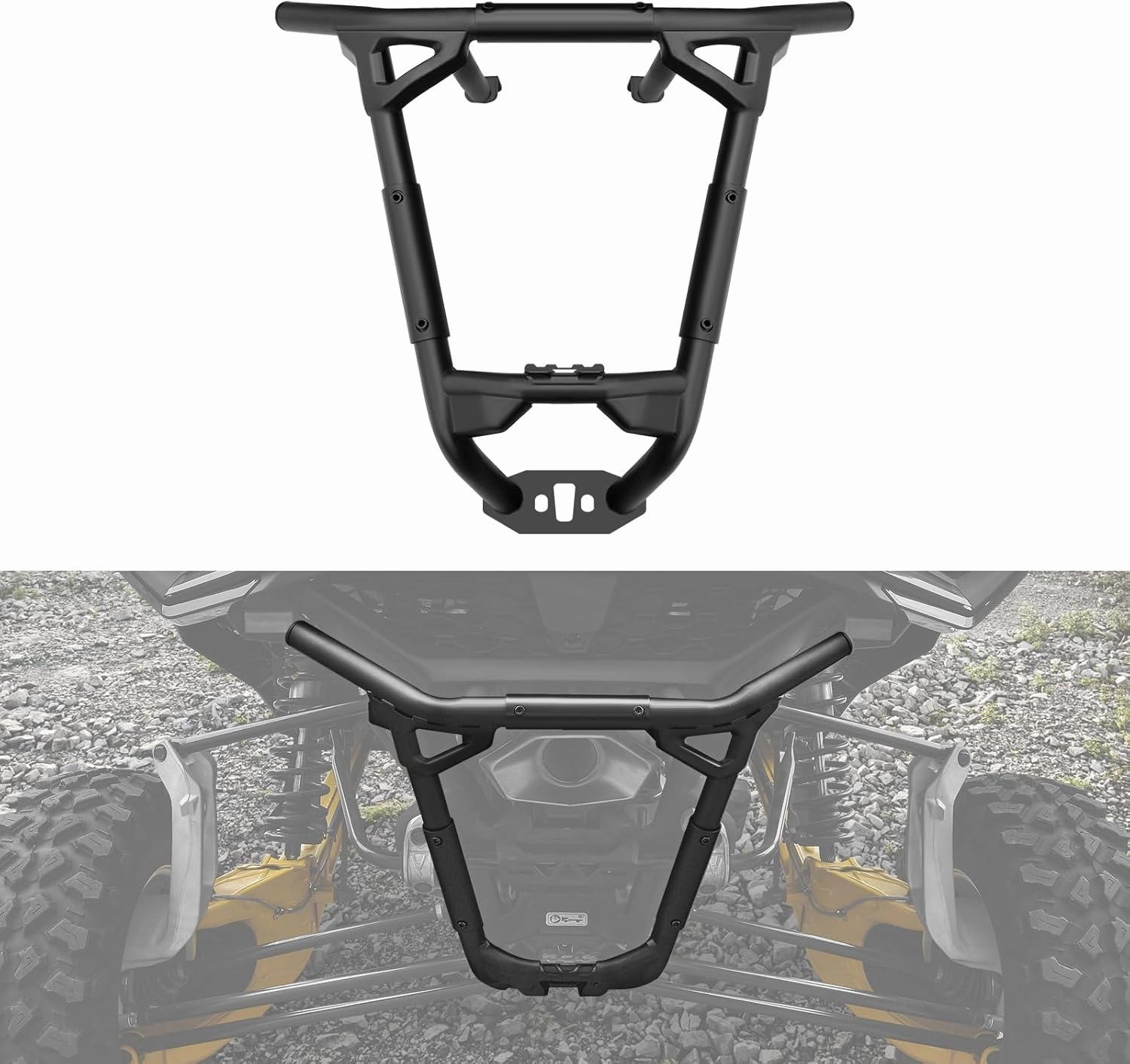 Rear Bumper for 2024 Can-Am Maverick R, Heavy Duty Steel Tube Combined Pre-Runner Bumper Brush Guard for Can Am Maverick R MAX X RS 2024 2025 Models Accessories, Replace #715007172