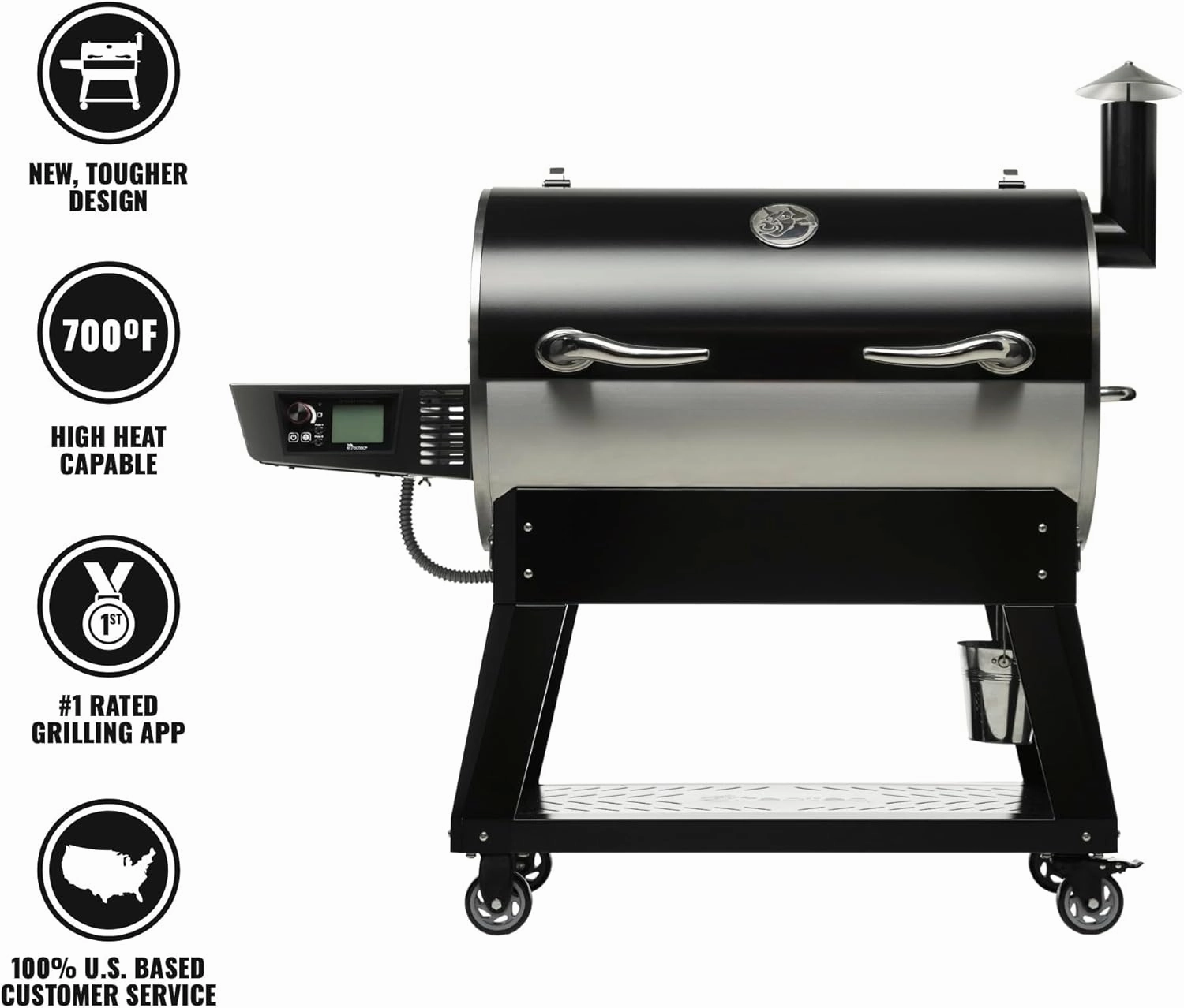 recteq Pellet Grill Smoker - Flagship 1100, Wood Pellet Smoker, BBQ Pellet Smokers, Wi-Fi Smart Grill, 1100 Sq. In. Cook Space, Pellet Smoker Grill, 40 lbs Hopper, Grilling Basics Bundle