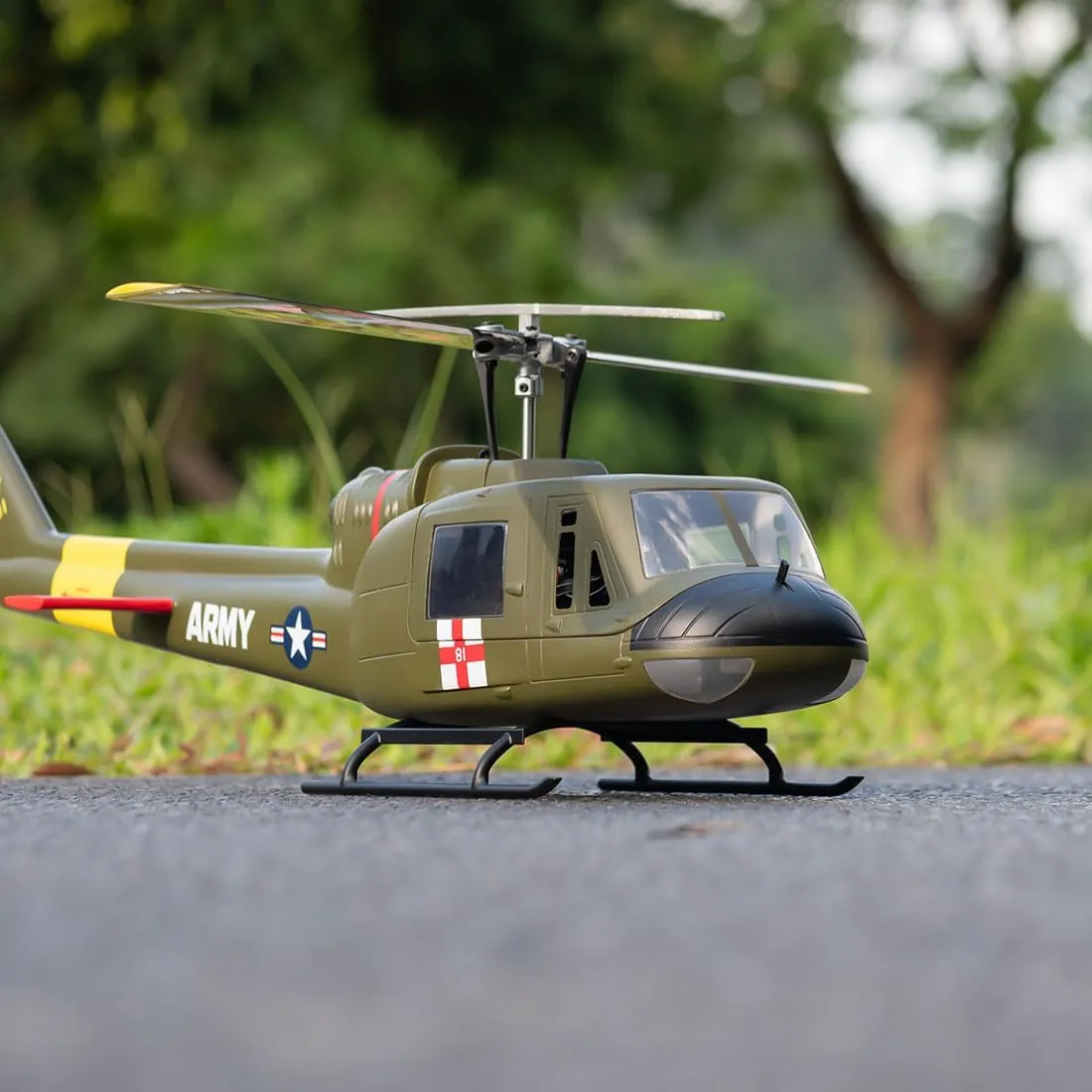 Remote Control Helicopter, RC Military Helicopter 2.4G 6CH Stunt RC Fighter Aircraft Model, 470-Class RC Airplane Copter RC Flying Plane Gift for Adults Beginners-RTF Version/Mode 2