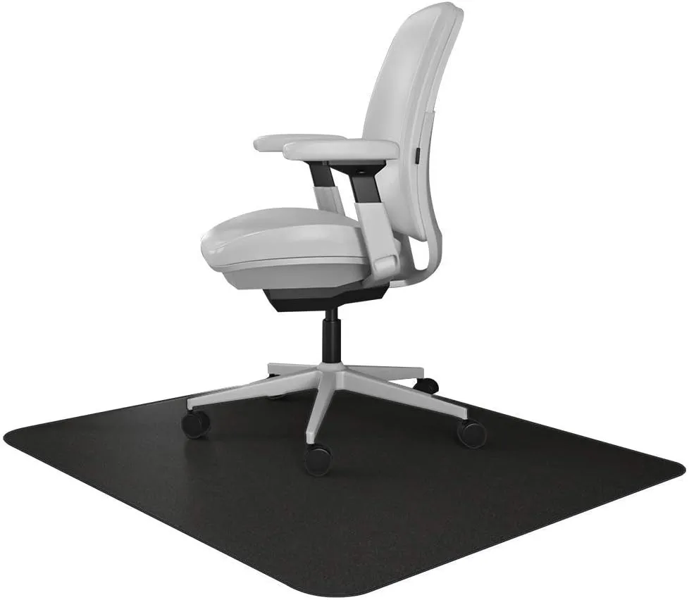 Resilia Office Desk Chair Mat - for Low Pile Carpet (with Grippers) Black, 48 Inches x 48 Inches, Made in The USA