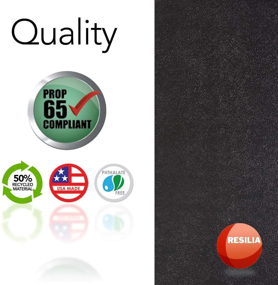 Resilia Office Desk Chair Mat - for Low Pile Carpet (with Grippers) Black, 48 Inches x 48 Inches, Made in The USA