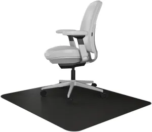Resilia Office Desk Chair Mat - for Low Pile Carpet (with Grippers) Black, 48 Inches x 48 Inches, Made in The USA