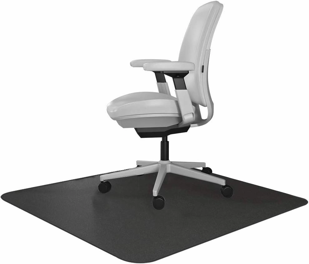 Resilia Office Desk Chair Mat - for Low Pile Carpet (with Grippers) Black, 47 Inches x 57 Inches, Made in The USA
