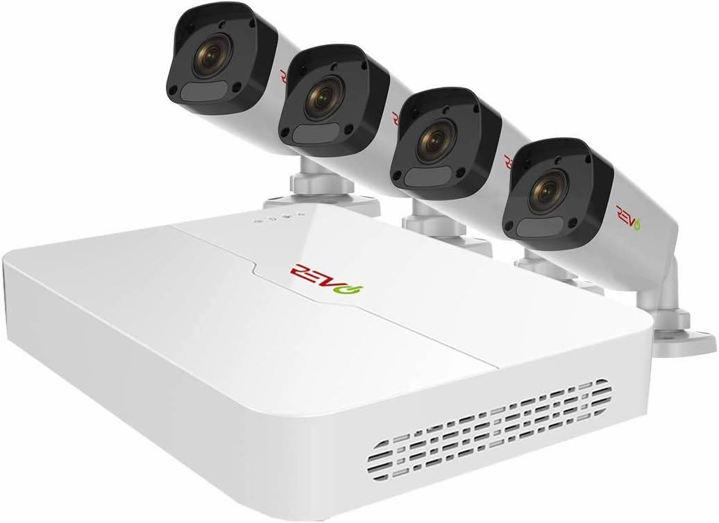 REVO America Ultra HD 4 Ch. 1TB HDD IP NVR Video Security System, 4 x 1080P Bullet Security Cameras - Remote Access Via Smart Phone, Tablet, PC & MAC (RU41B4E-1T)