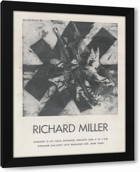 Richard Kidwell Miller 28x35 Extra Large Black Modern Framed Art Print Titled: Richard Miller, January 2-27 (1961)