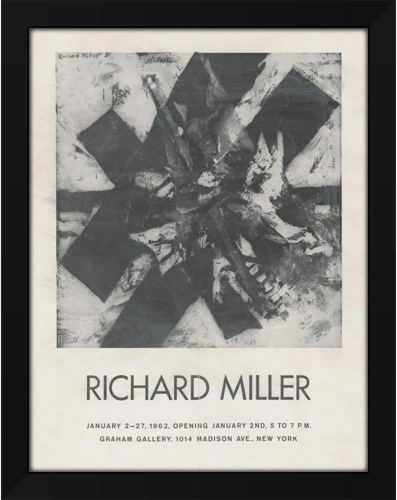 Richard Kidwell Miller 28x35 Extra Large Black Modern Framed Art Print Titled: Richard Miller, January 2-27 (1961)