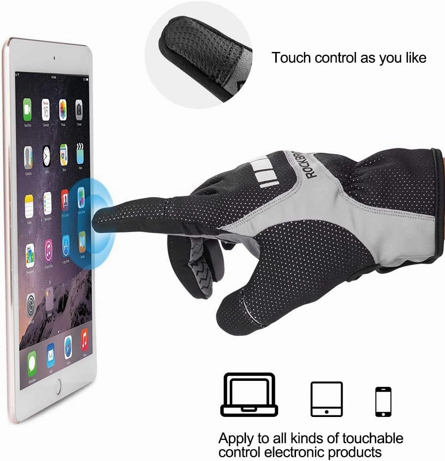 ROCKBROS Cycling Gloves - Full Finger Motocycle Mountain Bike Biking Gloves for Men