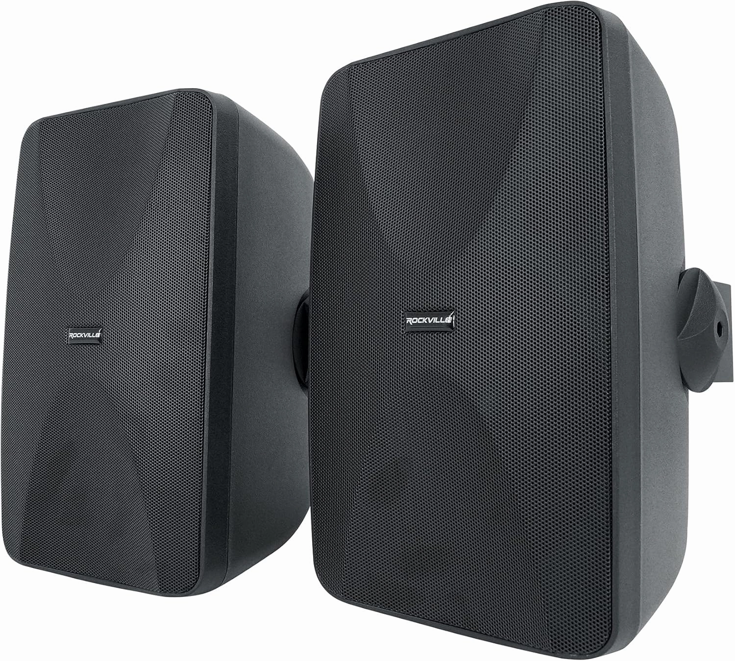 Rockville WET-6525B 6.5" 70V Wall Speakers (2), IPX55 Waterproof, 4-Way Swivel Bracket, 40W RMS, Perfect for Restaurants and Outdoor Venues