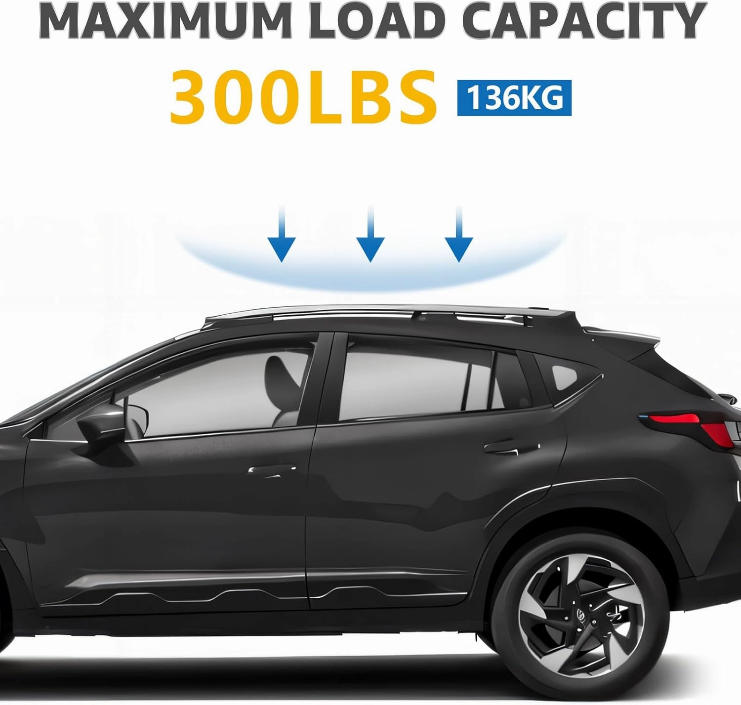 Roof Rack Cross Bars Compatible with Subaru Crosstrek Wilderness 2024 2025, Adjustable Aluminum Heavy Duty 300 LBS Anti-Theft Lock Cargo Carrier Rooftop Crossbar Accessories for Bike,Snowboard,Luggage
