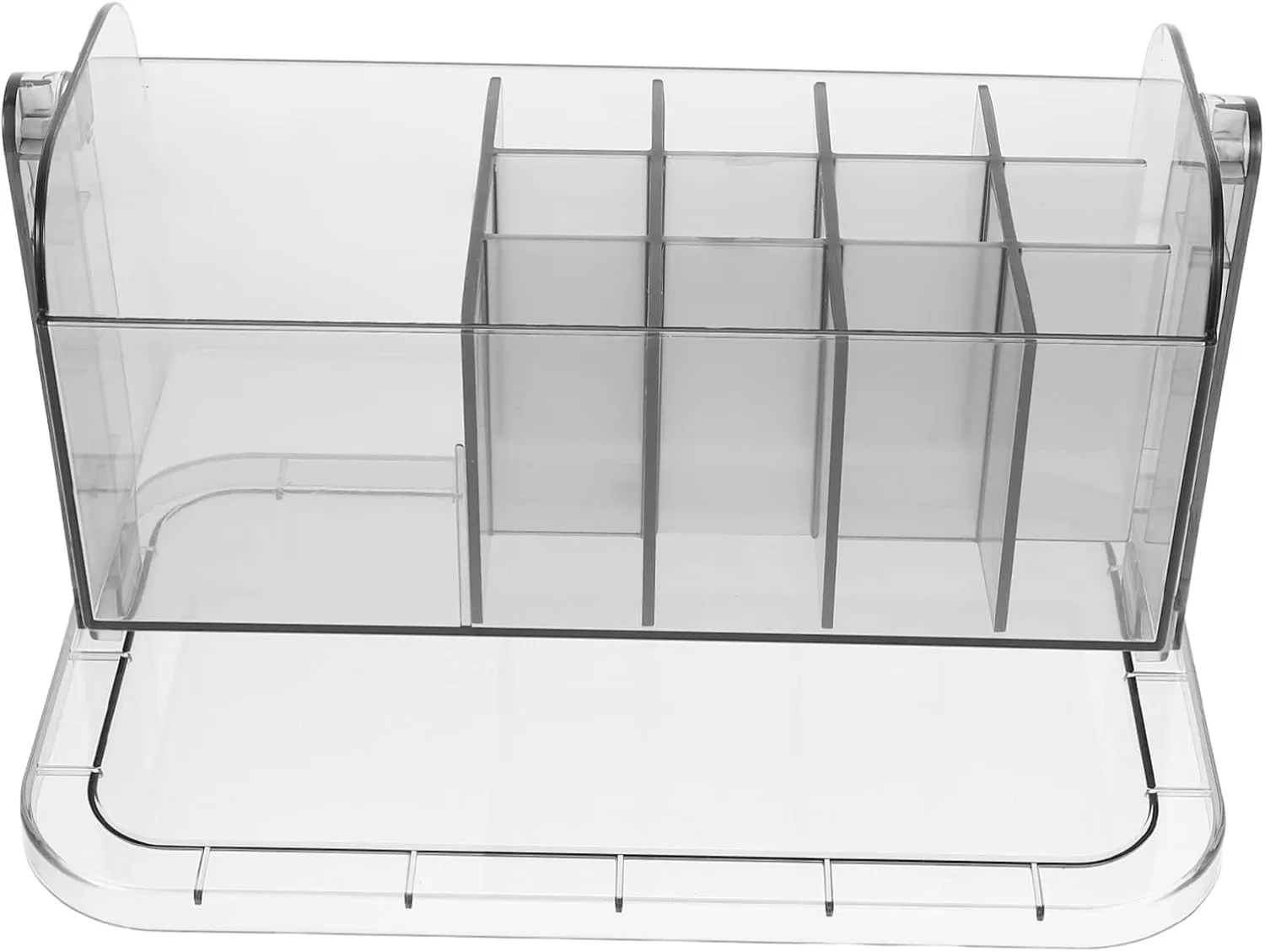 Rotating Makeup Brush Organizer Transparent Cosmetic Brush Holder for Vanity Adjustable Storage for Makeup Brushes and Accessories Stylish Desktop Display