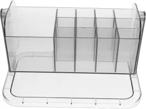Rotating Makeup Brush Organizer Transparent Cosmetic Brush Holder for Vanity Adjustable Storage for Makeup Brushes and Accessories Stylish Desktop Display