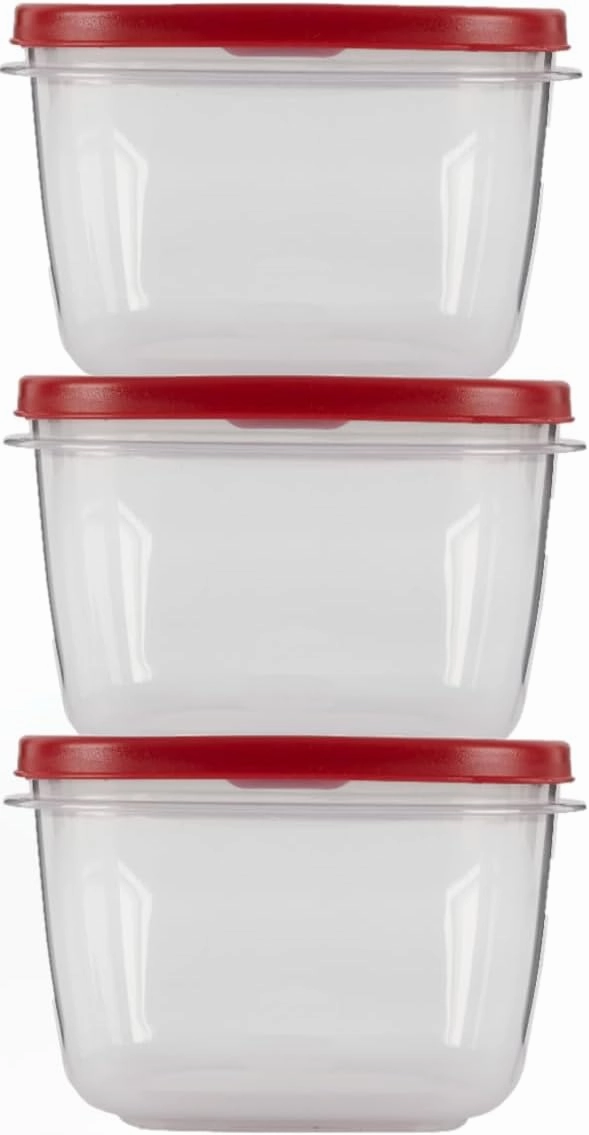 Rubbermaid Food Storage Containers 14 Cup Food Storage Containers 7 Peice Set, Easy Find Lids, 3 Containers, 3 Lids Chalk Pen And Chalk Labels