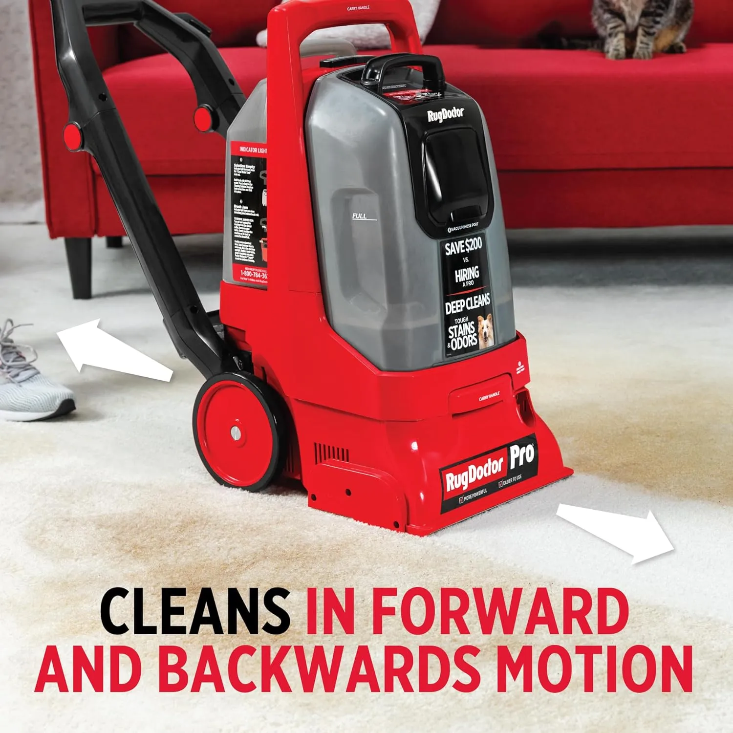 Rug Doctor Pro Deep Commercial Carpet Cleaning Machine, Pet Bundle, Includes 48 oz. of Pro Pet Cleaning Solution and 22 oz. Pro Urine Eliminator Spray