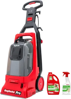 Rug Doctor Pro Deep Commercial Carpet Cleaning Machine, Pet Bundle, Includes 48 oz. of Pro Pet Cleaning Solution and 22 oz. Pro Urine Eliminator Spray