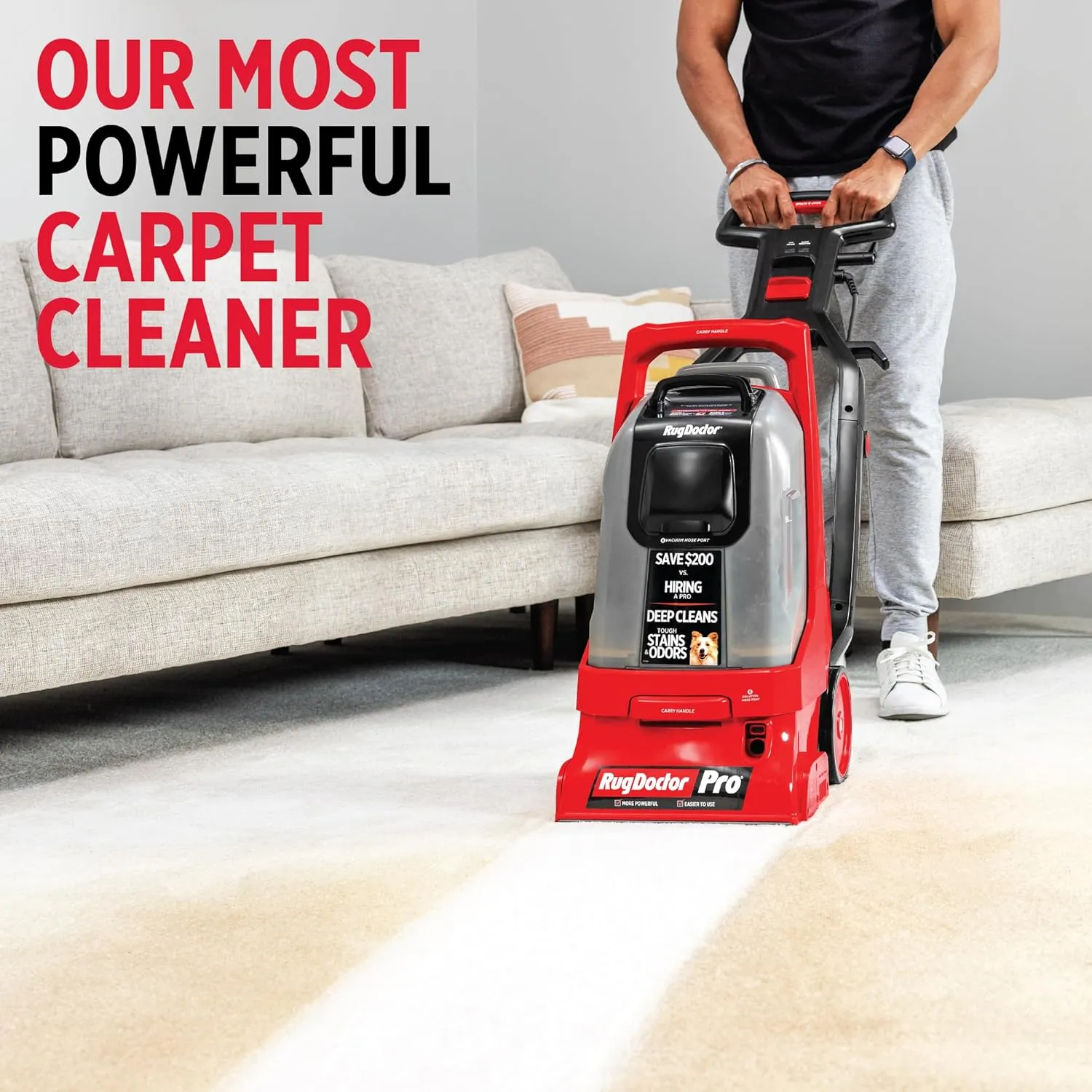 Rug Doctor Pro Deep Commercial Carpet Cleaning Machine, Pet Bundle, Includes 48 oz. of Pro Pet Cleaning Solution and 22 oz. Pro Urine Eliminator Spray