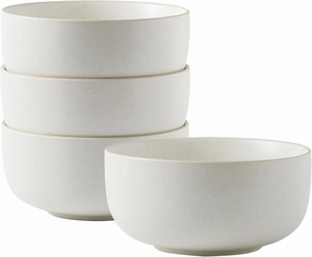 S&Q'S CERAMICS S&Q Ceramic Bowls for Kitchen, 36 Ounce, Large Capacity Cereal Bowls Set of 4, For Soup, Oatmeal, Breakfast, Microwave and Dishwasher Safe, Glazed Matte Off White…