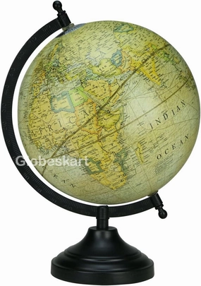 Samyuktha Educational/Antique Globe with Black Matt Arc and Base/World Globe/Home Decor/Office Decor/Gift Item / 8 inches (Paris Green)