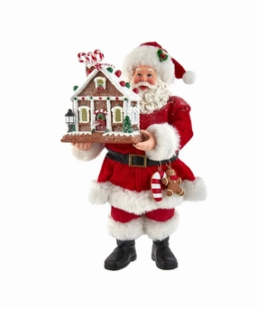 Santa With Gingerbread House