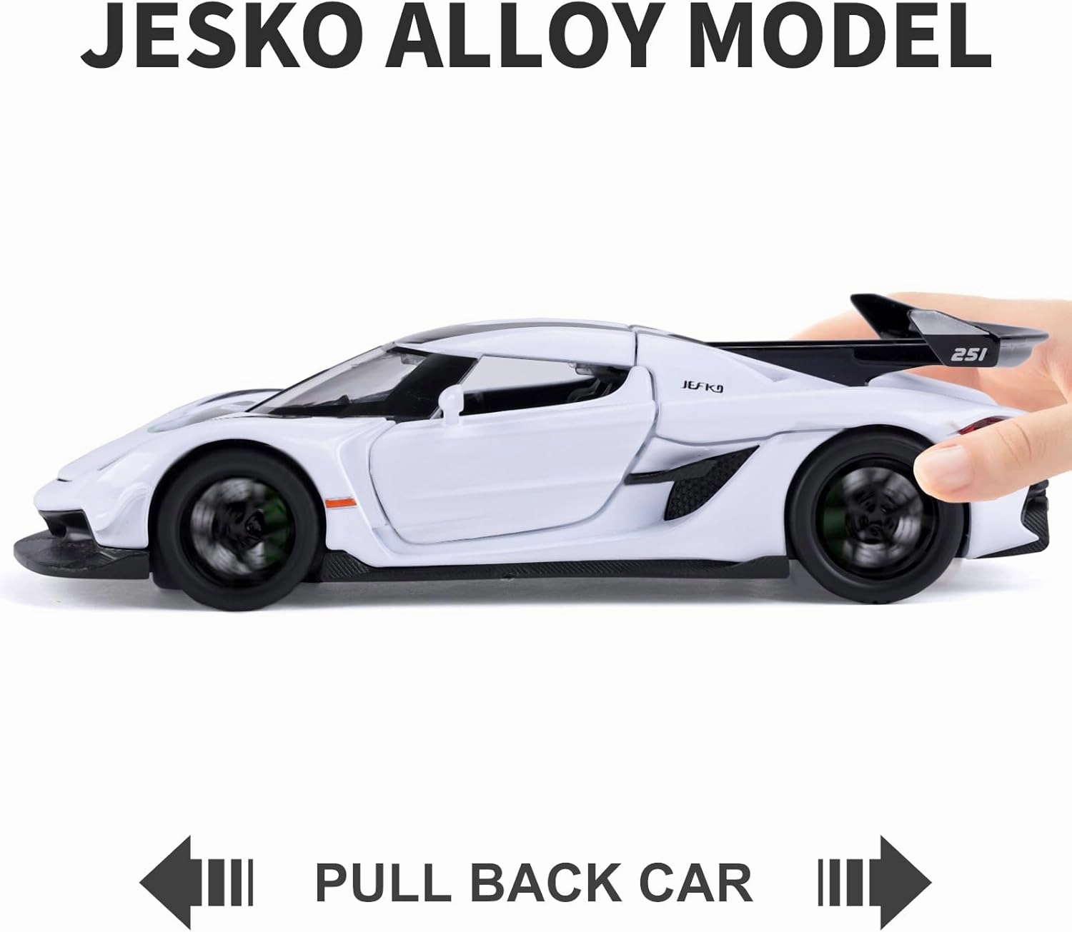 SASBSC Toy Cars for 3  Year Old Boys Car Toys with Light and Sound Diecast Metal Toy Car for Kids Ages 3-12 1/32 Collectable Super Car Model (White)