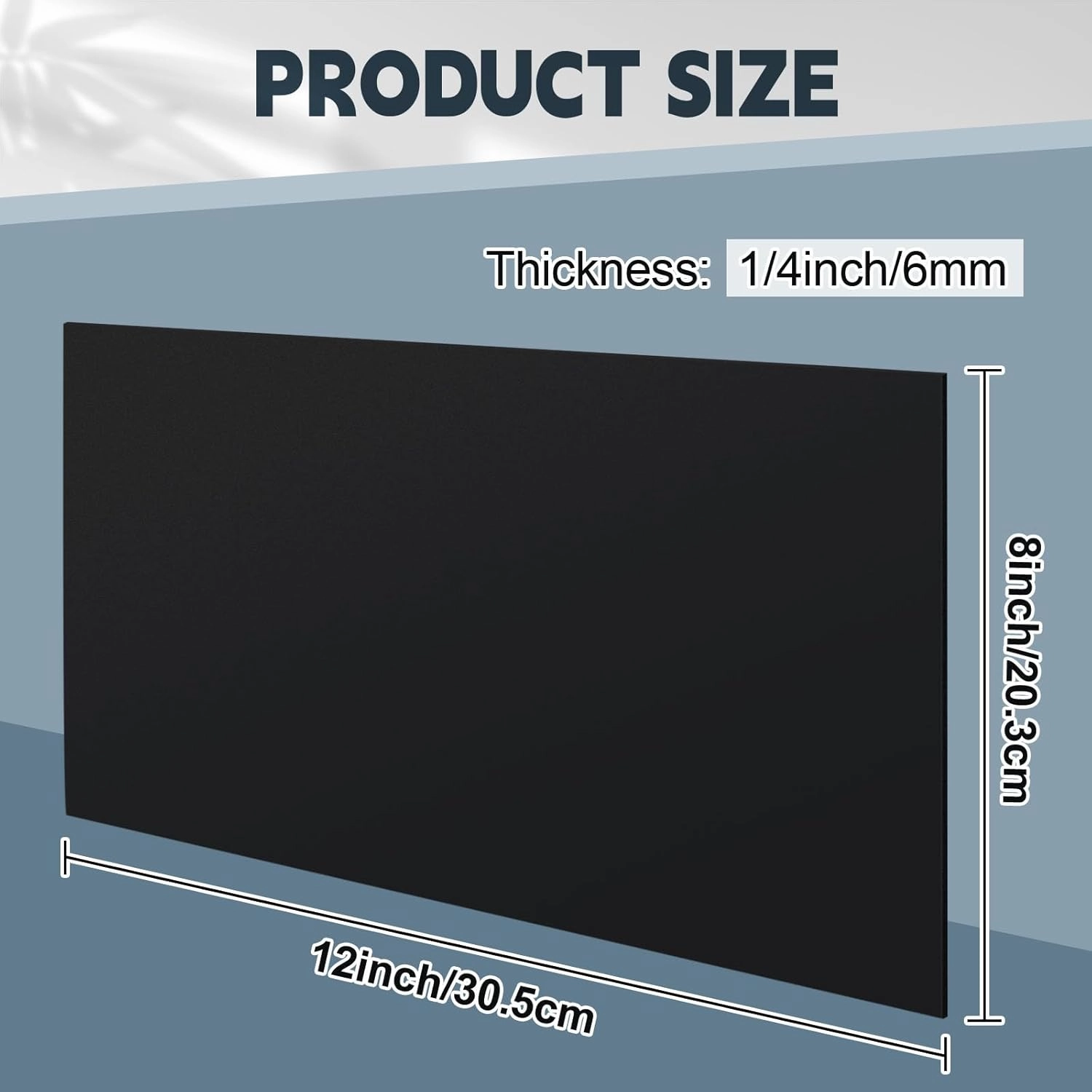 Sasylvia 2 Pcs HDPE Sheet, HDPE Plastic Board Flexible High Density Polyethylene Sheet Solid Plastic Block for DIY Projects for Machining Home (1/4" X 8" X 12",Black)