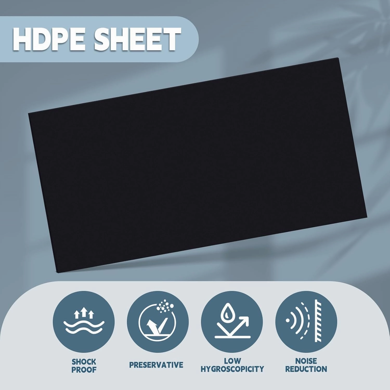 Sasylvia 2 Pcs HDPE Sheet, HDPE Plastic Board Flexible High Density Polyethylene Sheet Solid Plastic Block for DIY Projects for Machining Home (1/4" X 8" X 12",Black)