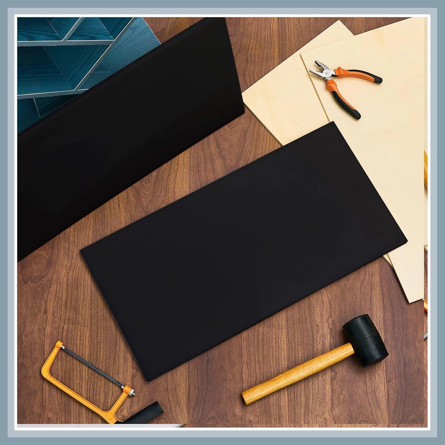 Sasylvia 2 Pcs HDPE Sheet, HDPE Plastic Board Flexible High Density Polyethylene Sheet Solid Plastic Block for DIY Projects for Machining Home (1/4" X 8" X 12",Black)