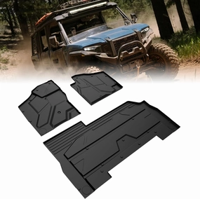SAUTVS TPE Floor Mats for Polaris Xpedition XP5/ ADV5, Front and Rear Row Floor Liners All Weather Protection Slush Mats Floor Mats for Polaris Xpedition XP 5/ ADV 5 2024  Accessories (3PCS)