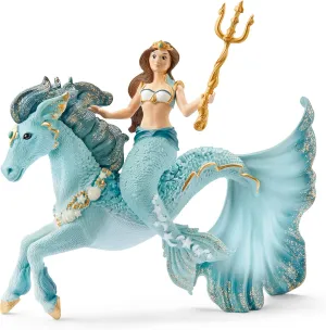 Schleich bayala, 3-Piece Playset, Mermaid Toys for Girls and Boys 5-12 years old, Mermaid Eyela Riding Underwater Horse, Blue