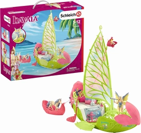 Schleich bayala, 19-Piece Playset, Fairy Toys for Girls and Boys 5-12 years old, Sera's Magical Flower Boat