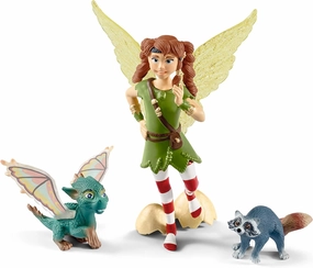 Schleich bayala Movie, Fairy Princess and The Unicorn Character Toys, Fairy Marween with Nugur and Piuh, Ages 5 