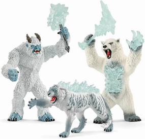 Schleich Eldrador Creatures Monster Toys 3-Piece Gift Set Including Ice Monster, Ice Tiger and Blizzard Bear from The Ice World of Eldrador, 77575