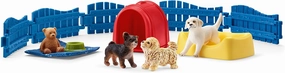 Schleich Farm World Puppy Pen 13-piece Educational Playset for Kids Ages 3-8