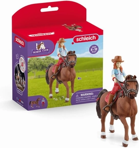 Schleich Horse Club, Horse Toys for Girls and Boys, Hannah and Cayenne with Rider and Horse Toy, Ages 5 
